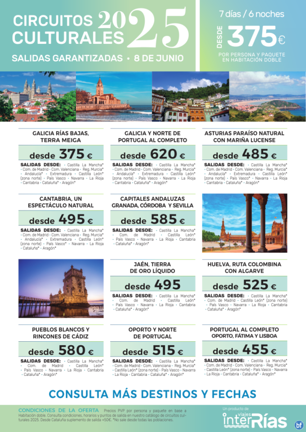 Resumen Circuitos Culturales-> Salidas 8 de Junio.- Viajes InterRas