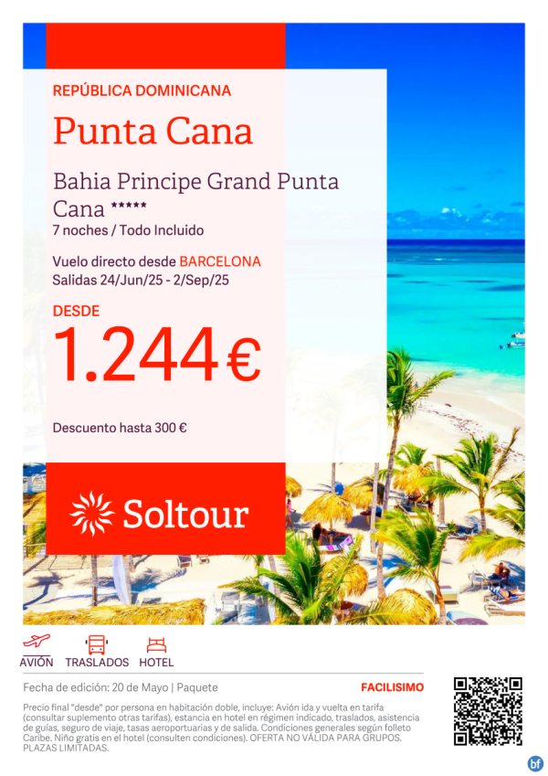 Punta Cana (Repblica Dominicana) en Bahia Principe Grand Punta Cana desde 1.244 € , salidas 24 Junio - 2 Septiembre desde Barcelona
