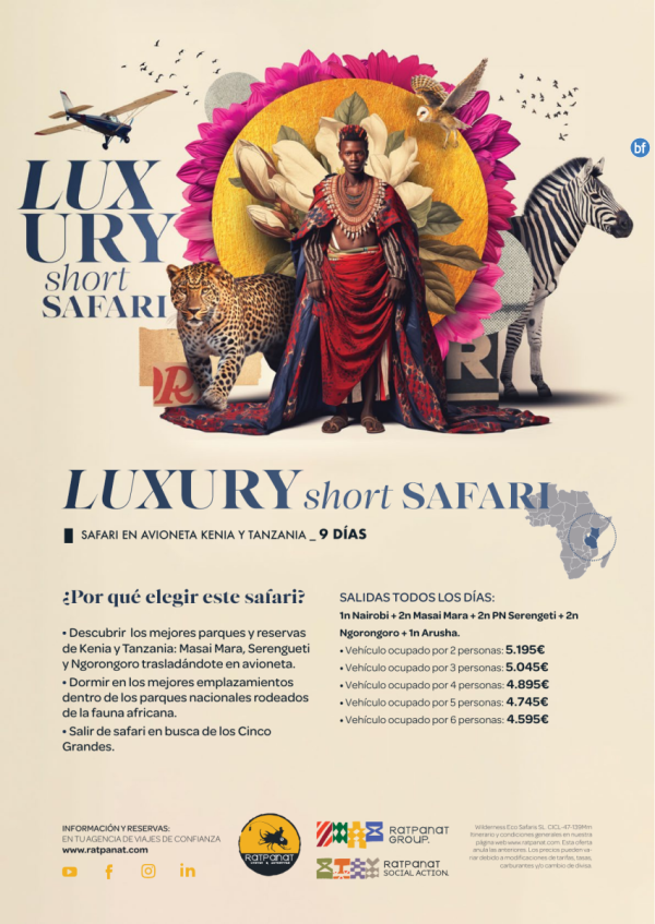  * Luxury Short Safari * Safari en avioneta por Kenia y Tanzania