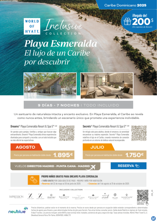 Playa Esmeralda, Miches en julio y agosto con Nios GRATIS