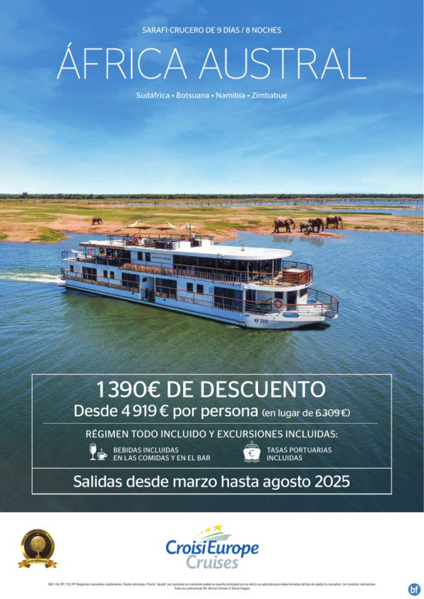 Hasta 1390 € DESCUENTO - safari-crucer por África Austral - 9 días - régimen Todo Incluido - primavera y verano