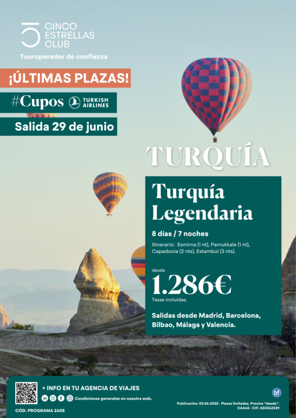 Ultimas Plazas Salida 29 Junio CuposTK / Turquia Legendaria dsd 1.286 € 8d/7n dsd Mad, Bcn, Bio, Agp, Vlc