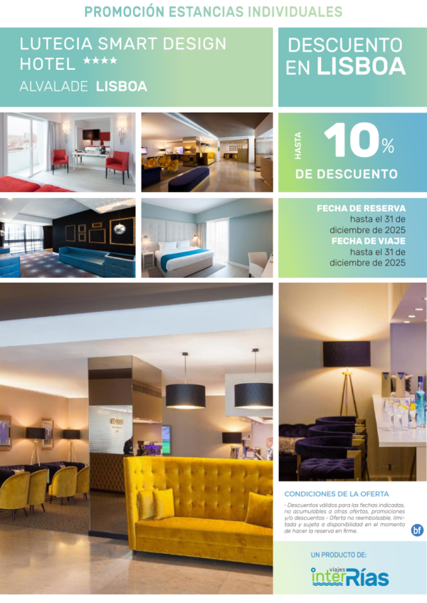 Lutecia Smart Design Hotel 4* (Alvalade - Lisboa).- Hoteles para Individuales