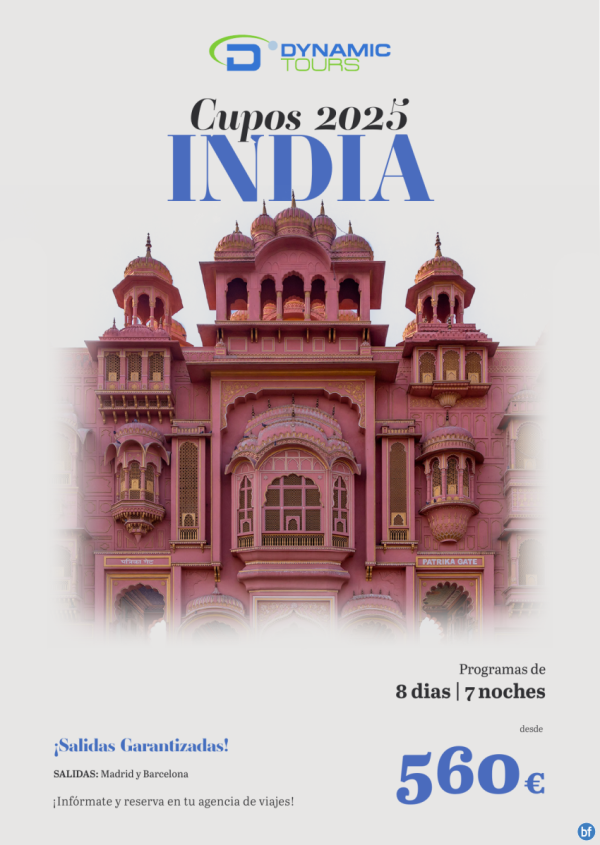 ?INDIA??Cupos 2025 € (Programas 8d / 7n) Delhi+Jaipur+Agra ? salidas: mad y bcn ? desde 560 € 