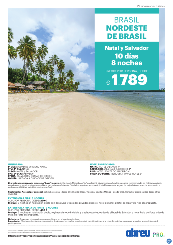 Nordeste de BRASIL | Natal y Salvador 10 das | ?? ?Extensions opcionales 3 noches a Pipa o Praia do Forte ???