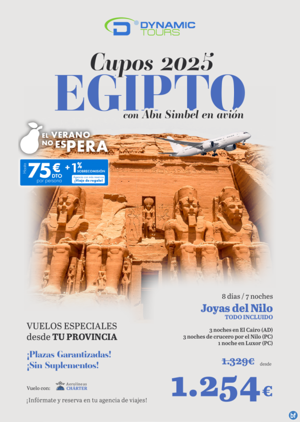 el verano no esPERA | EGIPTO desde Provincias TI? 75 € de dto ?Joyas del Nilo (abusimbel en ?) | desde 1.254 € 