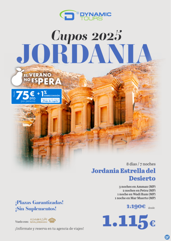 El verano no esPERA ? JORDANIA ? 75 € de dto ? (8/7n) ? Salidas: mad y bcn | desde 1.115 € 
