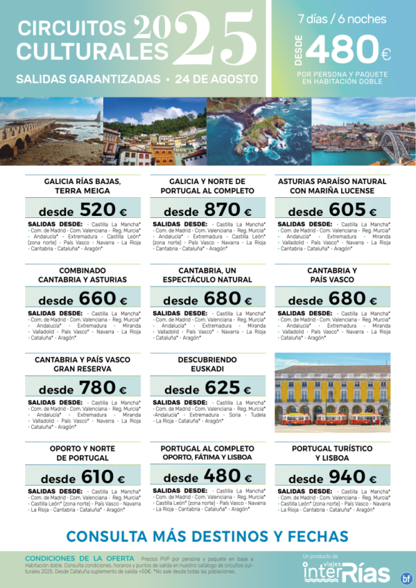 Resumen Circuitos Culturales-> Salidas 24 de Agosto.- Viajes InterRas