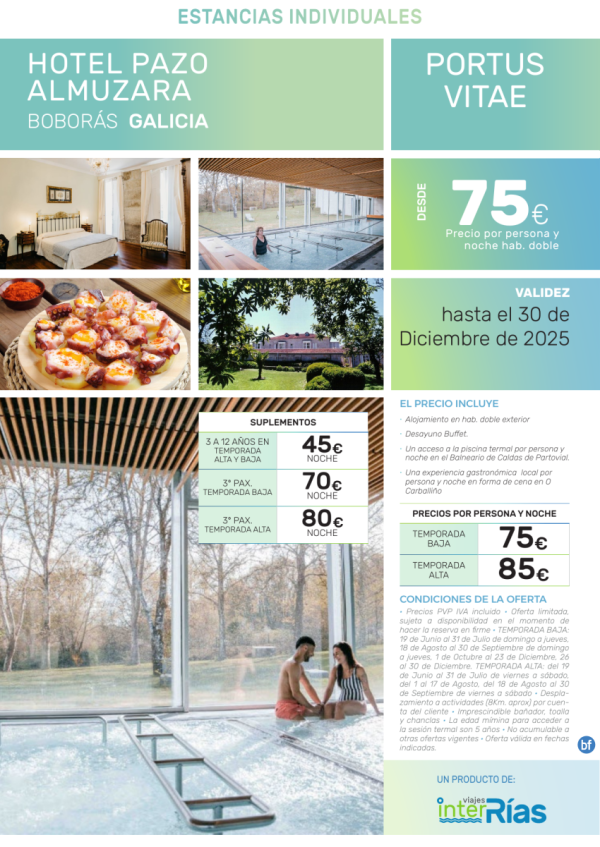 Portus Vitae Hotel Pazo Almuzara (Bobars - Galicia).- Hoteles para Individuales