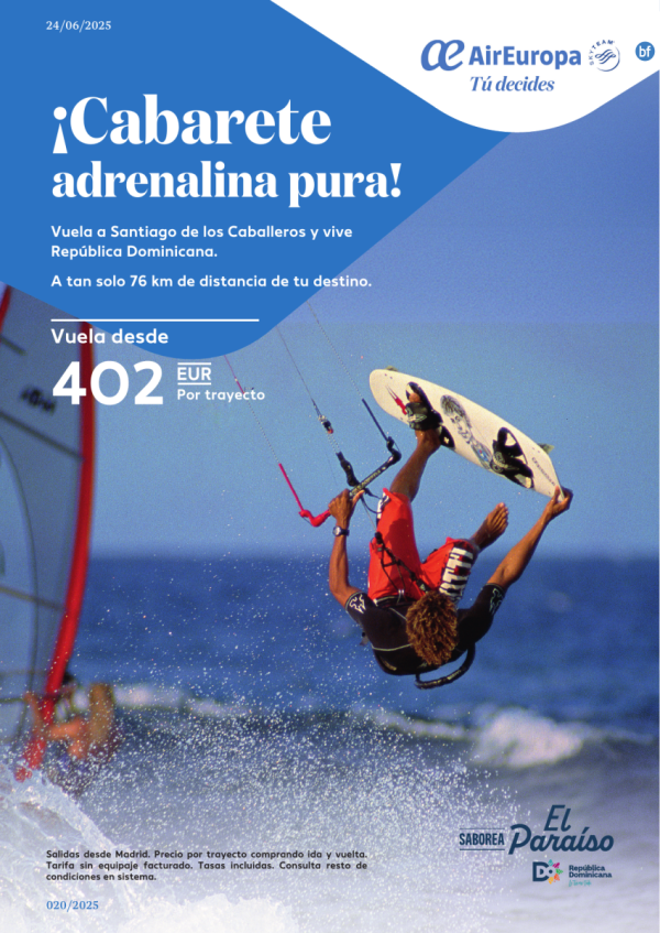 Cabarete adrenalina pura! Vuela a Santiago de los Caballeros y vive Repblica Dominicana - Vuela desde 402 € 