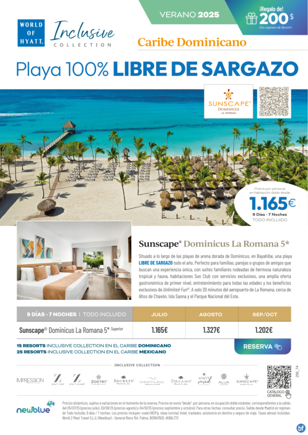 Verano 100% Libre de Sargazo en Sunscape Dominicus La Romana en Bayahibe.
