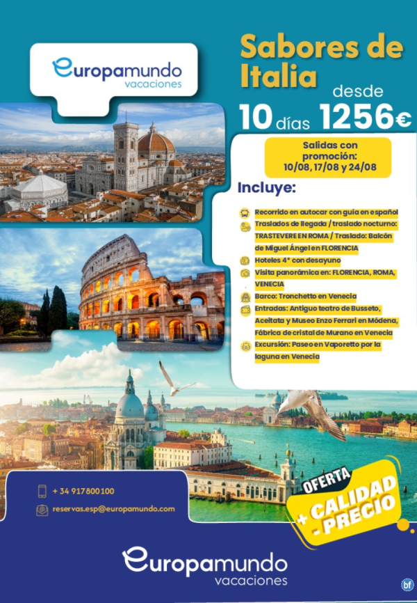 Oferta Last Minute. Sabores de Italia
