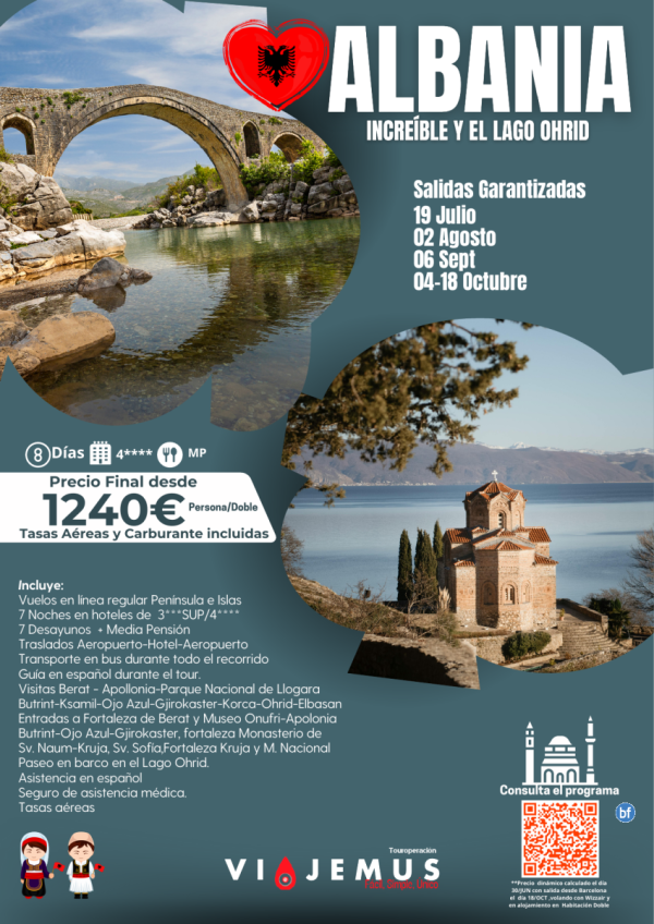 Albania, un secreto europeo por descubir. Salidas garantizadas. 8 das en tour mgico. Vienes?