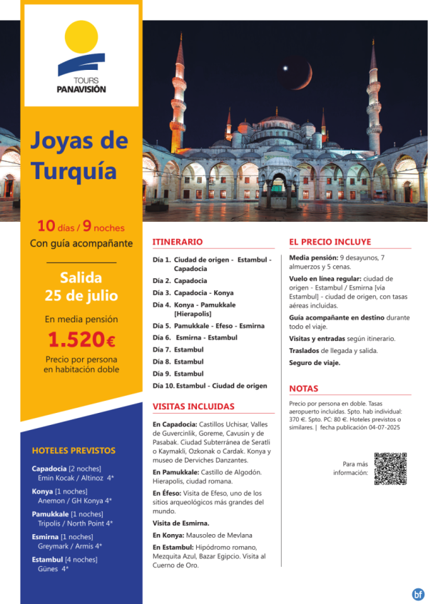 JOYAS de TURQUA: salida 25 € julio - 12 comidas - 10 visitas: por solo 1.520 € ?