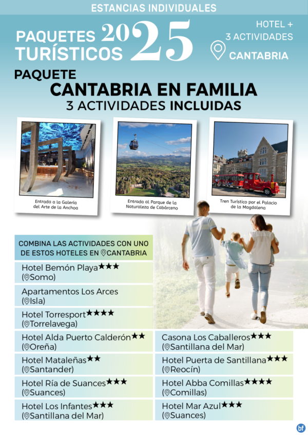 Escapada Paquete Cantabria en Familia.- Paquetes tursticos para Individuales
