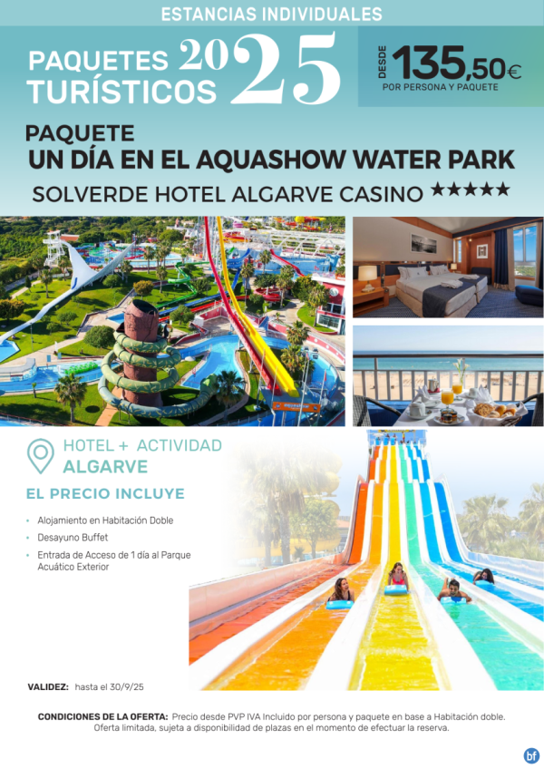 Un da en el Aquashow Water Park Solverde Hotel Algarve Casino 5*.- Paquetes tursticos para Individuales