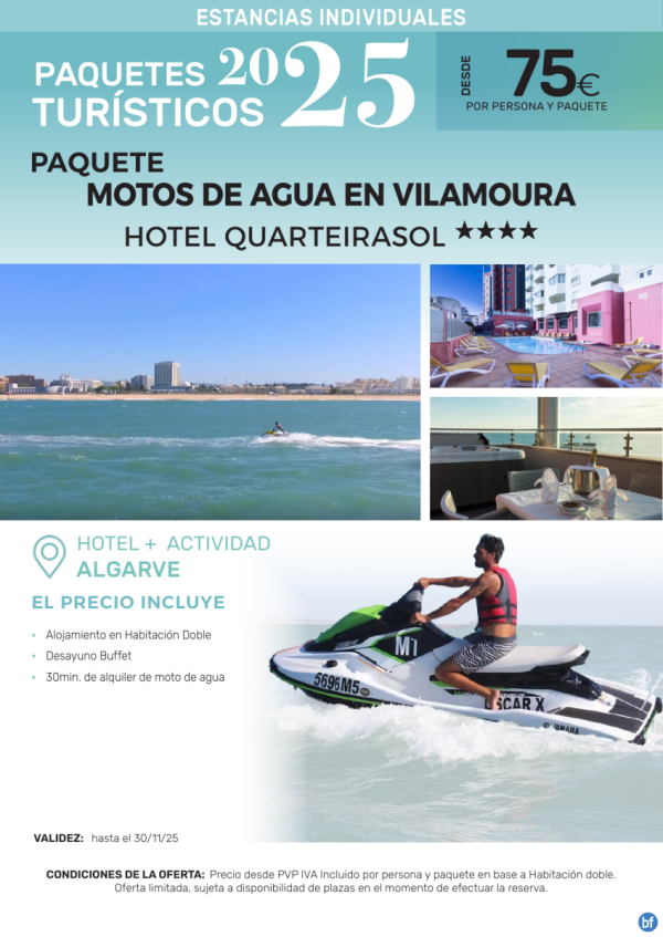 Motos de Agua en Vilamoura Hotel Quarteirasol 4*.- Paquetes tursticos para Individuales