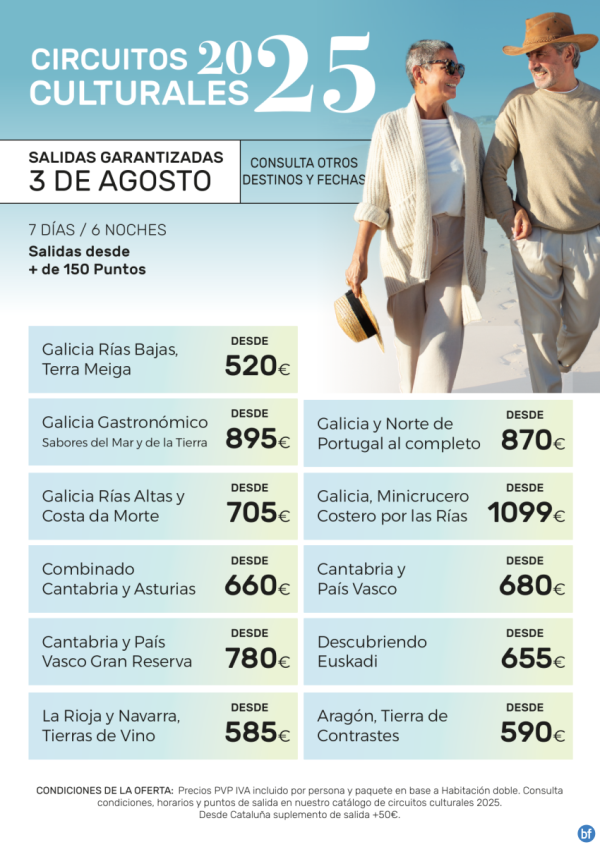 Resumen Circuitos Culturales-> Salidas 3 de Agosto.- Viajes InterRas