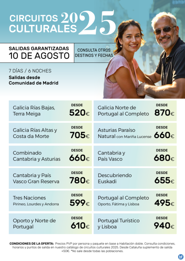 Resumen Circuitos Culturales-> Salidas 10 de Agosto.- Viajes InterRas