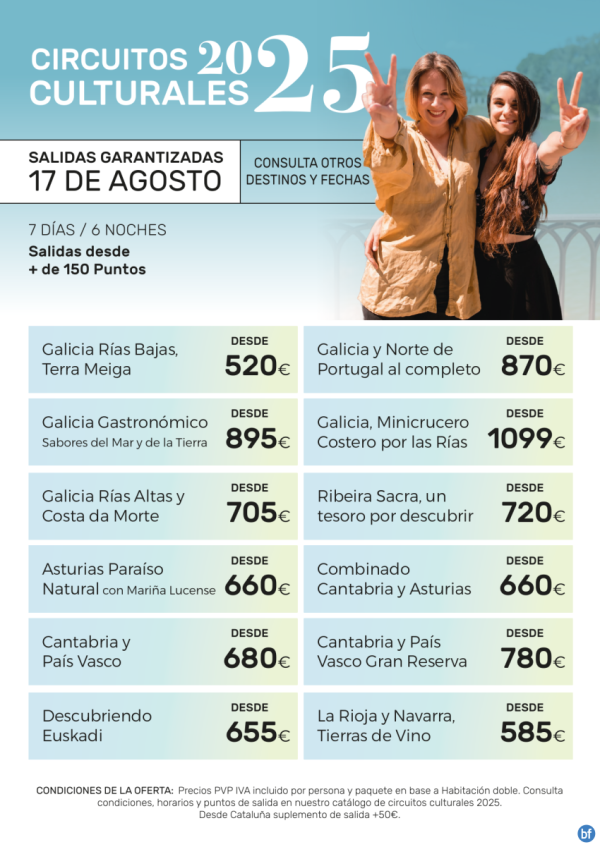 Resumen Circuitos Culturales-> Salidas 17 de Agosto.- Viajes InterRas