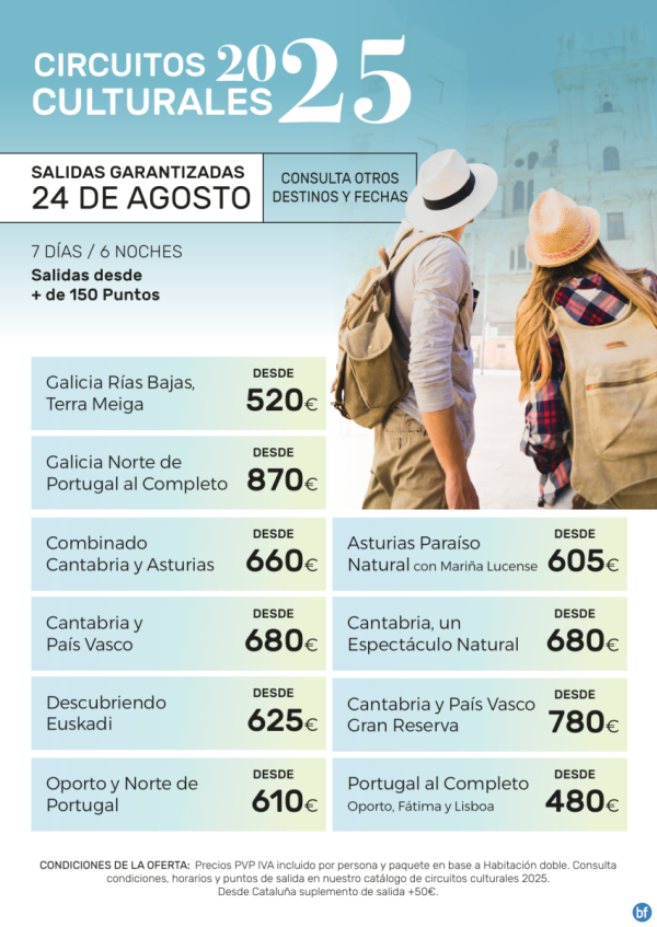 Resumen Circuitos Culturales-> Salidas 24 de Agosto.- Viajes InterRas