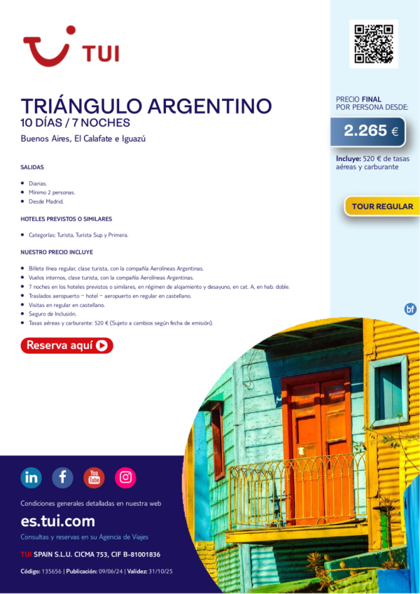 Argentina. Tringulo Argentino. 10 das / 7 noches. Salidas diarias desde MAD desde 2.265 € 