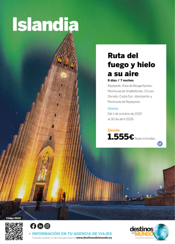 ????ISLANDIA: ruta del fuego y hielo a su aire 8 das / 7 noches desde  1.555 € ????