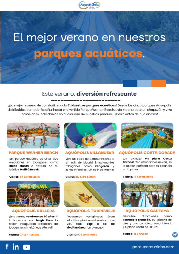 El mejor verano en nuestros parques acuticos