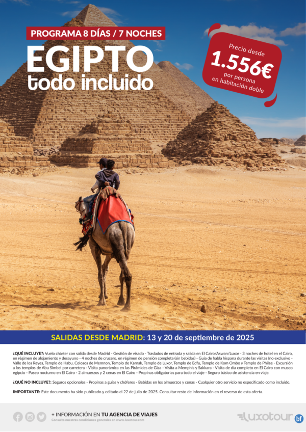 Egipto todo incluido - 8 das / 7 noches