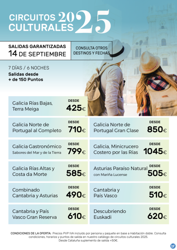 Resumen Circuitos Culturales-> Salidas 14 de Septiembre.- Viajes InterRas