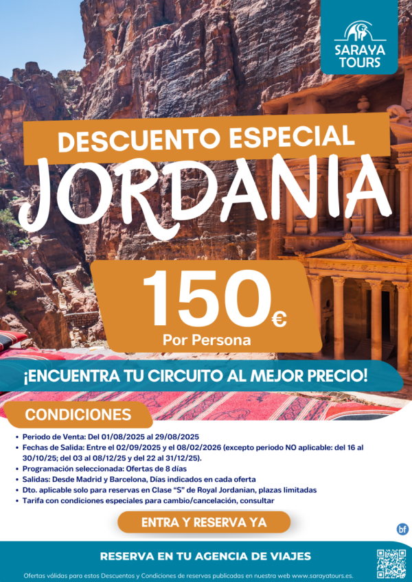  Descuento Especial Jordania 150 € 