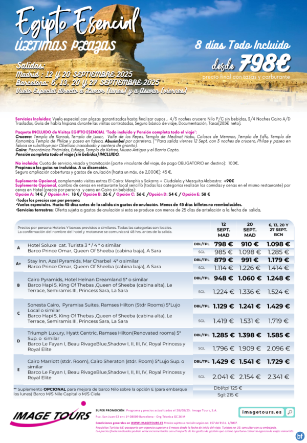 Egipto Esencial ltimas Plazas Septiembre! desde 798 € 