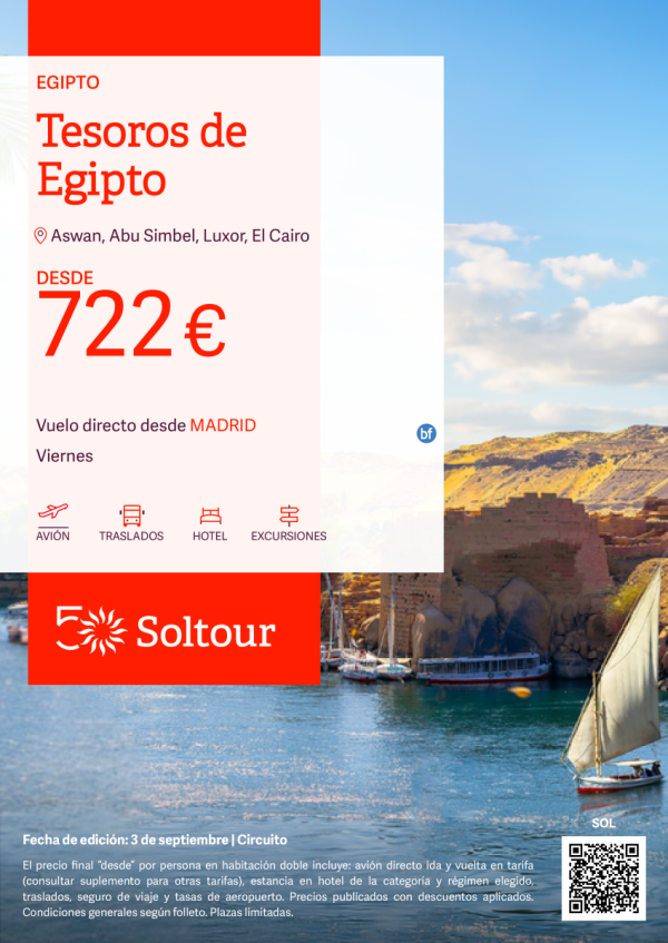 Tesoros de Egipto desde 722 € , salidas desde Madrid