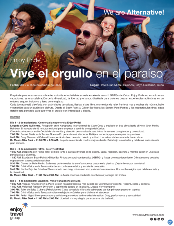 ENJOY PRIDE Vive el orgullo en el paraso 8D/7N desde 420 € 