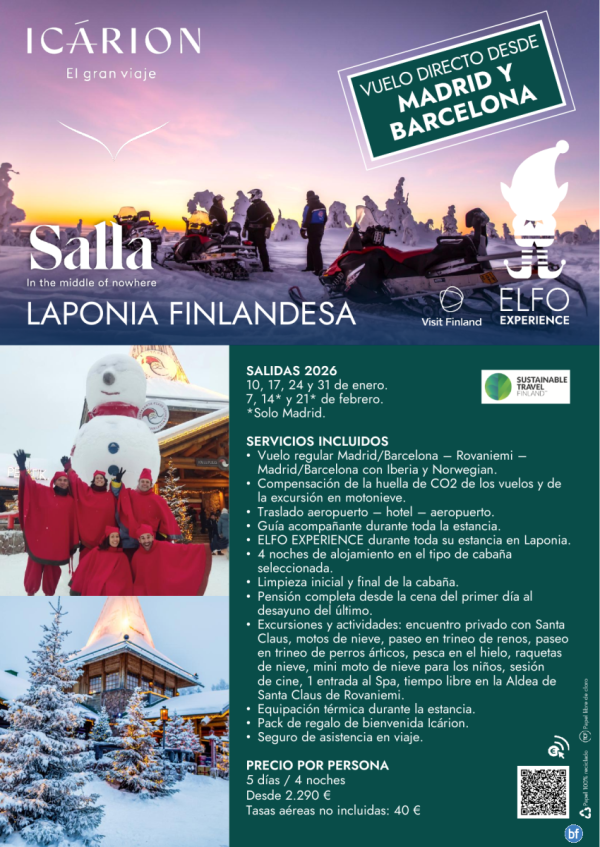 Enero y febrero en Salla. Vuelo directo desde Madrid y Barcelona