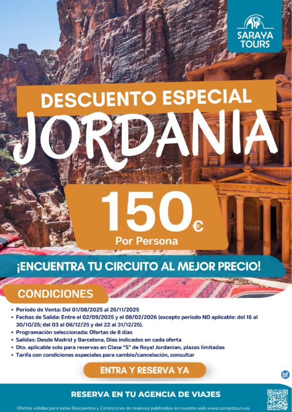  Descuento Especial Jordania 150 € 