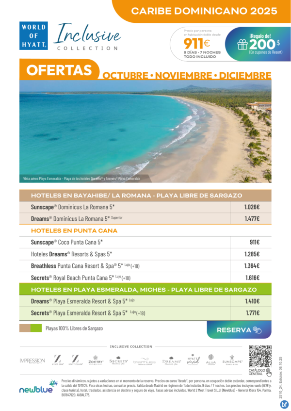 ?OFERTAS! oct/nov/dic. Playas sin sargazo en Playa Esmeralda y Bayahibe + precios increbles en Punta Cana
