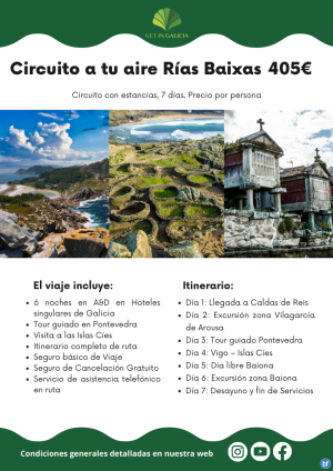 Circuito a tu aire Ras Baixas - Hoteles. En coche propio o de alquiler. 7 das/6 noches en A&D. 405 € 	