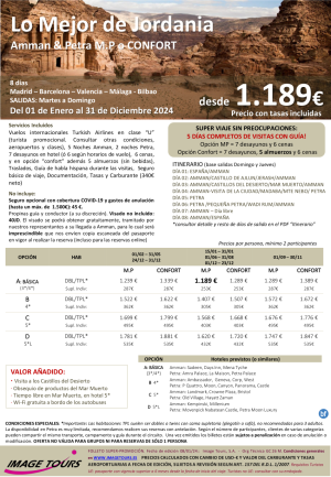  Lo Mejor de JORDANIA en 8d Amman y Petra, desde 1.189 € con 5 das de visitas! Hasta Diciembre 2024