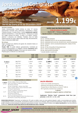 JORDANIA al completo Amman, Petra, W Rum y Mar Muerto, 5 das de visitas! dsd 1.199 € Hasta diciembre 2024