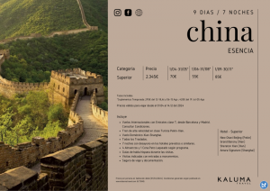 Esencia de China 9 das / 7 noches - Salidas Garantizadas hasta Diciembre desde 2.345 € 