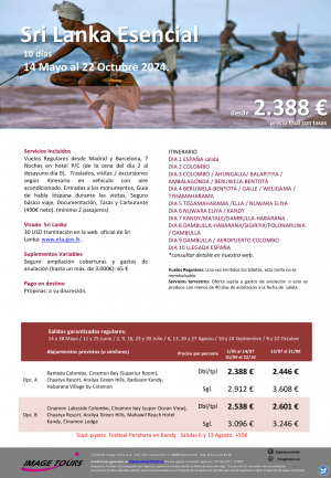 Sri Lanka Esencial: 10 das / 7 noches desde 2.388 € hasta octubre 2024