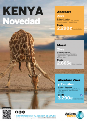 Especial KENYA ZIWA ** Nuevos programas ** 9d/6n desde 2.290 € --> Salidas desde Madrid y Barcelona