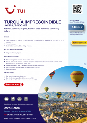 Turqua Impresindible. 10 d / 9 n. Tour Regular. Salidas hasta noviembre desde 1.055 € 