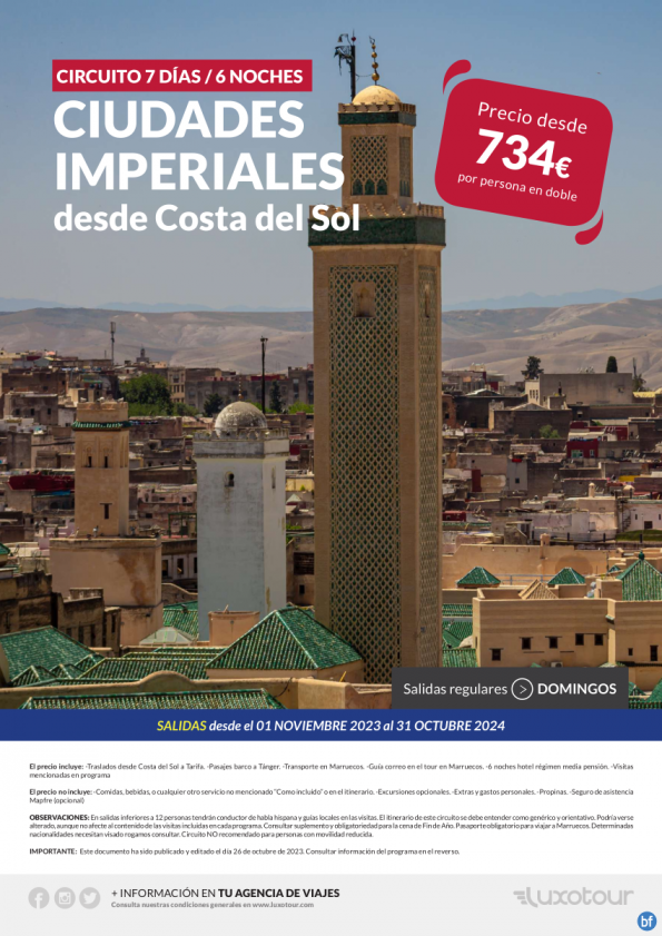 Ciudades Imperiales 7 días desde Costa del Sol desde 734 € 