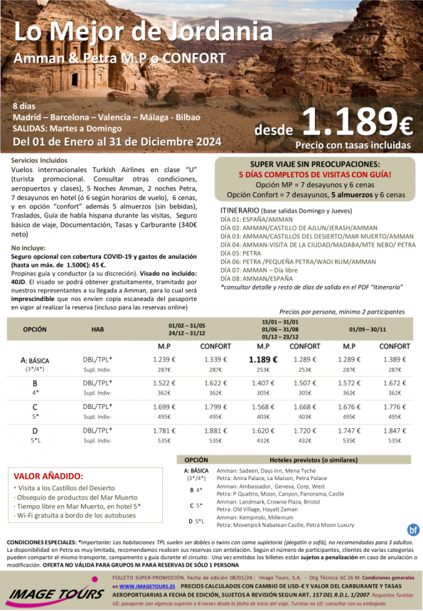  Lo Mejor de JORDANIA en 8d Amman y Petra, desde 1.189 € con 5 días de visitas! Hasta Diciembre 2024