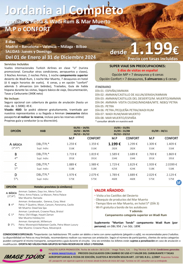 JORDANIA al completo Amman, Petra, W Rum y Mar Muerto, 5 días de visitas! dsd 1.199 € Hasta diciembre 2024