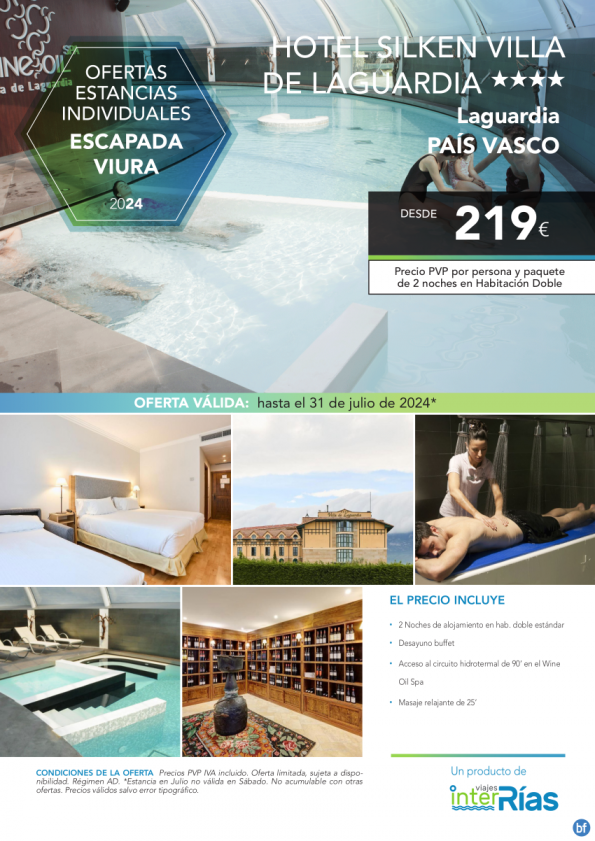 Escapada Viura Hotel Silken Villa de Laguardia 4* (Laguardia - País Vasco).- Hoteles para Individuales