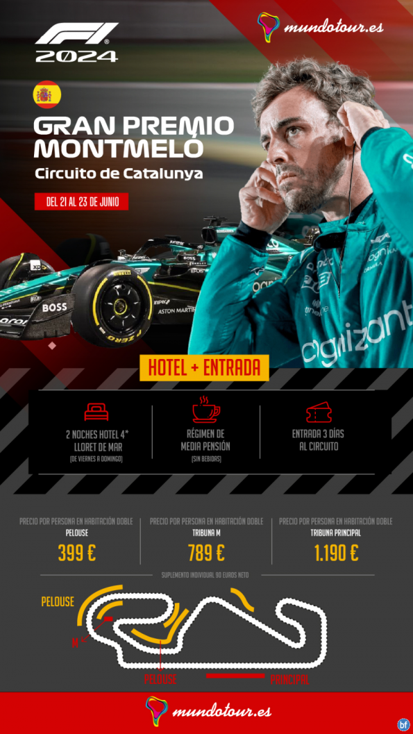 Ven con Mundotour a la F1 de Montmeló.