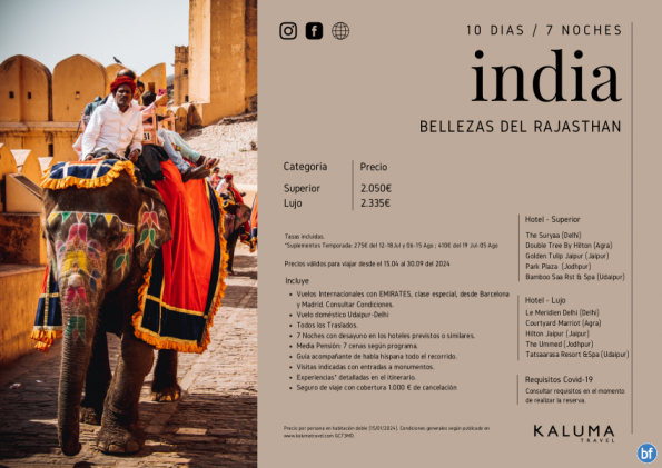 India Bellezas del Rajasthan 10 Días / 7 Noches **con Experiencias** hasta Diciembre desde 2.050 € 